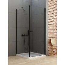 Otitec - Cabine de douche pivotante 100x120 cm noir rhodes black - noir