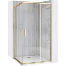 Cabine De Douche Rea City 80x100 Brush Gold + Receveur De Douche Savoy White