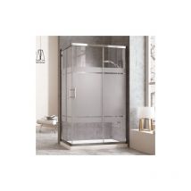 Tegler - Cabine de douche rectangulaire 2 portes coulissantes transparent 80X100CM