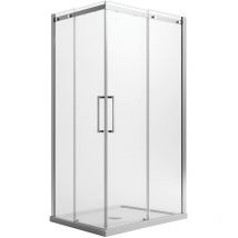 Idralite - Parois cabine de douche angulaire verre transparent avec easy-clean h 200 mod. Prime Corner 70X120 cm vers droite