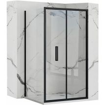 REA - cabine de douche rectangulaire rapid fold black 100x80
