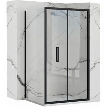 REA - cabine de douche rectangulaire rapid fold black 100x90