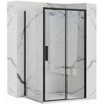 REA - cabine de douche rectangulaire rapid slide black 130x80