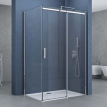 Sogood - Cabine de douche transparent 90x110 paroi de douche avec porte coulissante pare douche rectangulaire en angle 90x110x195cm entrée droite