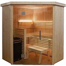Cabine de sauna Harvia d'angle 163,5 x 163,5 x 202 cm 2 ou 3 personnes poêle à sauna fournis