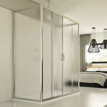 Cabine de douche coulissante en forme u verre opaque h 198 mod. Young Trio 2 Portes 75x150x70 cm