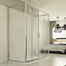 Cabine de douche coulissante en forme u verre opaque h 198 mod. Young Trio 2 Portes 75x170x70 cm
