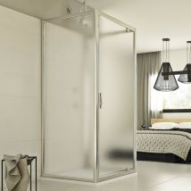 Idralite - Cabine de douche en forme u pivotante verre opaque h 198 mod. Cristal Trio 1 porte 80x100x80 ouv. 100 cm rectangulaire