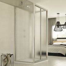 Idralite - Cabine de douche en forme u pliante verre opaque h 198 mod. Urban Trio p 75x75x75 cm