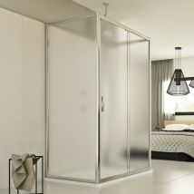 Cabine de douche coulissante en forme u verre opaque h 198 mod. Young Trio 1 porte 70x130x70 cm