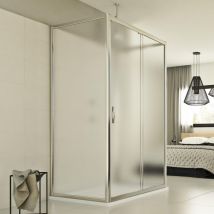 Cabine de douche coulissante en forme U verre opaque h 198 mod. Young Trio 1 porte 75x100x75 cm