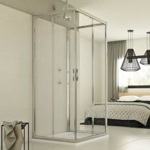 Idralite - Cabine de douche coulissante en forme u verre transparent h 198 mod. Evolution Trio 75x70x75 cm rectangulaire