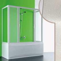 Pare baignoire en forme U 3 côtés h 150 cm mod. Plutone 2 en acrylique 75X160X75 cm ouverture centrale