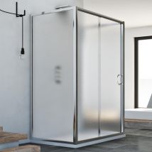 Cabine de douche en forme u coulissante verre opaque h 185 mod. Replay Trio 1 porte 70x150x70 cm