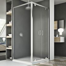Idralite - Parois cabine de douche saloon verre opaque h 185 mod Sintesi duo 2 portes 70x80 ouv. 70 cm rectangulaire