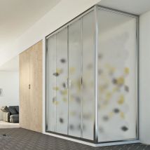 Parois cabine de douche rectangulaire verre opaque h 198 mod. Young Duo 2 Portes 80X160 cm