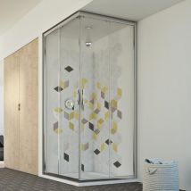 Idralite - Parois cabine de douche coulissante verre transparent h 198 mod. Evolution 90X90 cm carré