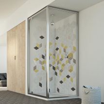 Idralite - Parois cabine de douche battente verre transparent h 198 mod. Cristal duo 1 porte 80x90 ouv. 90 cm rectangulaire