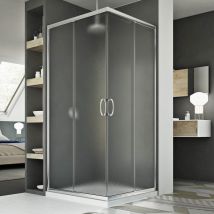Idralite - Parois cabine de douche coulissante verre opaque h 185 mod. Junior 100X120 cm rectangulaire