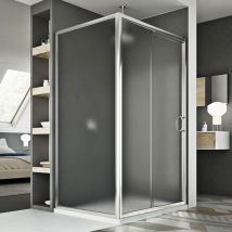 Idralite - Parois cabine de douche coulissante rectangulaire verre opaque h 185 mod. Replay Duo 1 porte 70X110 cm