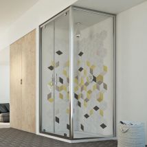 Idralite - Parois cabine de douche pivotante verre transparent h 198 mod Cristal Duo 2 portes 80x100 ouv. 100 cm rectangulaire