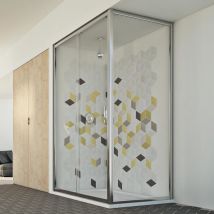 Idralite - Parois cabine de douche rectangulaire transparent h 198 mod. Young Duo 1 porte 75X110