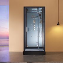Cabine douche hammam XONE 100 MIROIR BLEU Archipel - 100x90 cm