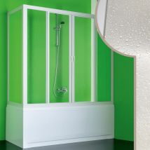 Idralite - Pare-baignoire h 150 mod. Plutone 2 en acrylique 80X150 cm avec ouverture centrale