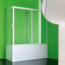 Pare-baignoire en acrylique h 150 mod. Nettuno 80X180 cm avec ouverture centrale
