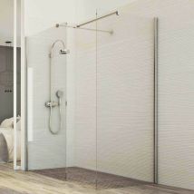 Idralite - Cabine de douche paroi en verre transparent 8 mm h 198 mod. Walk in Corner 80X110 cm