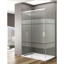 Allstone - Cabine Paroi de douche d'angle 1+1 basic Avec côté fixe, Sans profil inférieur, 5 couleurs de profilés, 2 types de verre 6mm en aluminium