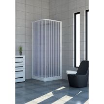 Idralite - Parois Cabine De Douche En Pvc H 185 Cm Mod. Acquario 80x80 Ouverture Latérale