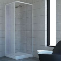 Idralite - Parois cabine de douche en pvc h 185 cm mod. Acquario 90x100 ouverture latérale