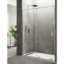 Cabine - Paroi de douche frontale keres 1+1 sans profilés supérieurs et inférierus. Verre de 8 mm 95-100 cm barre de stabilisation Parallèle