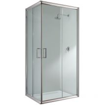 Idralite - Parois cabine de douche angulaire coulissante verre transparent h 198 mod. Alabama 80x120 cm rectangulaire