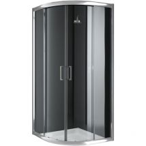 Idralite - Parois cabine de douche demi-circulaire coulissante verre transparent h 198 mod. Alabama 90x90 cm