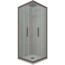 Forte - Cabine parois douche coulissante 100x110 Chocolat Kolors