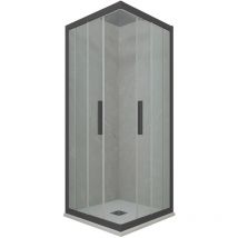 Forte - Cabine parois douche coulissante 100x120 Anthracite Kolors