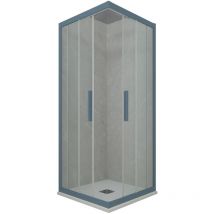 Forte - Cabine parois douche coulissante 100x120 Bleu Navy Kolors