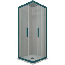 Forte - Cabine parois douche coulissante 120x120 Vert Night Watch Kolors