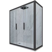Cabine parois douche coulissante 70x160 Anthracite Glam Duo