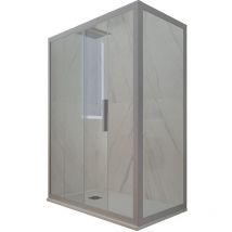 Forte - Cabine parois douche coulissante 75x110 Gris argent Deco Duo