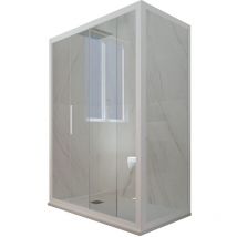 Forte - Cabine parois douche coulissante 75x120 Blanc Matt Deco Duo