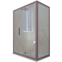 Forte - Cabine parois douche coulissante 75x130 Lavande Deco Duo