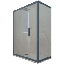 Cabine parois douche coulissante 75x140 Bleu Navy Deco Duo