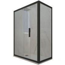 Cabine parois douche coulissante 75x160 Noir Matt Deco Duo