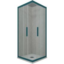 Forte - Cabine parois douche coulissante 80x100 Vert Night Watch Kolors