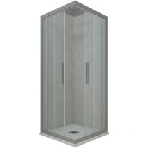 Forte - Cabine parois douche coulissante 80x110 Gris argent Kolors