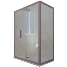 Forte - Cabine parois douche coulissante 80x110 Lavande Deco Duo