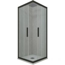 Forte - Cabine parois douche coulissante 80x110 Noir Matt Kolors